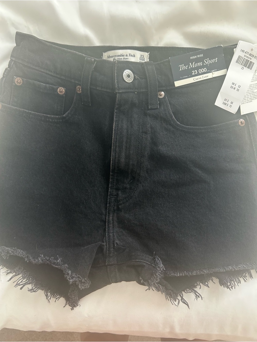 Abercrombie & Fitch The Mom Short - High Rise Black Denim Shorts - Size 23